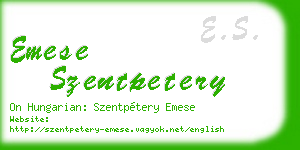 emese szentpetery business card