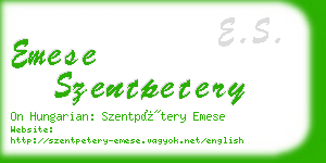 emese szentpetery business card